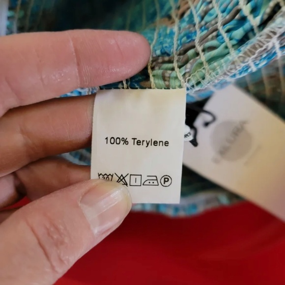 Exlura Strapless Maxi Dress Size Small Blue Tan Paisley Smocked Bodice NEW - Picture 4 of 6